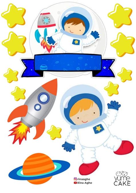 Topper de astronauta para imprimir  Space Birthday Party