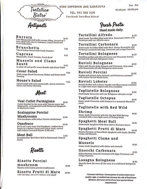 Tortellino bistro menu Tortellino Bistrot, Sarasota: See 18 unbiased reviews of Tortellino Bistrot, rated 4