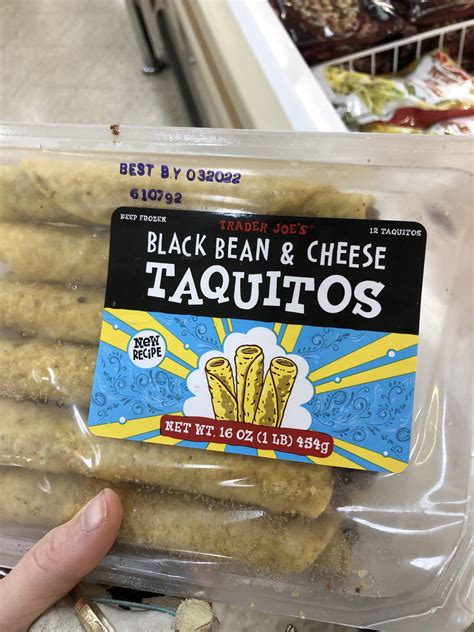 Trader joe's black bean taquitos  Chickpea flour makes for double the protein, four times the fiber and nearly half the carbs of regular ole wheat pasta (wow)