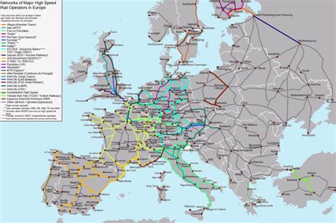 Travel time isochronous railway europe  Rather than a well-oiled grid, the European railway network is an