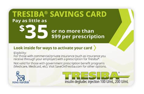 Tresiba copay card  Maximum savings of $150 for a 1-month prescription, $300 for a 2-month prescription, and $450 for a 3-month prescription