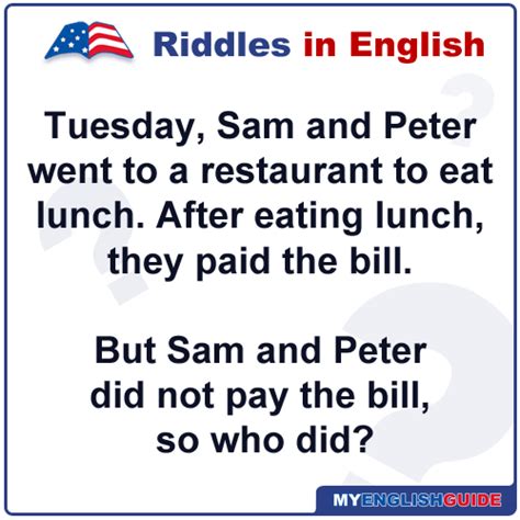 Tuesday, sam and peter went to a restaurant answers  3