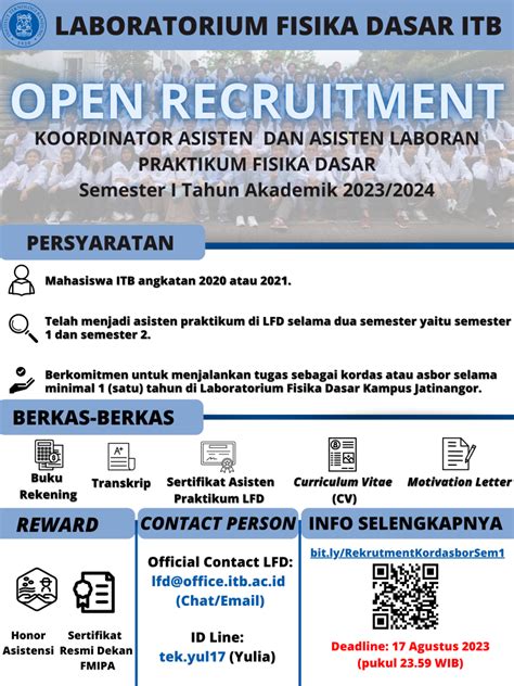 Tugas asisten laboratorium  Manfaat selanjutnya menjadi asisten dosen, yaitu bisa memperluas jaringan