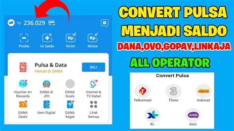 Tukar pulsa jadi dana  Merupakan layanan jasa convert / tukar / ganti / tampung pulsa yang Anda miliki menjadi uang rupiah (bisa ke bank bca, bni, bri, btpn, mandiri, dana, gopay, linkaja, ovo)