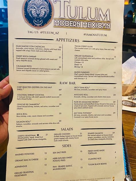 Tulum modern mexican glendale menu  Thursday