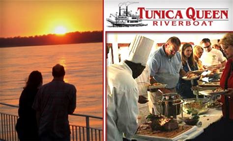 Tunica queen dinner cruise  It offers a wide array of food items for dinner, including prime rib, red beans and rice, roasted turkey, crisp salad, fresh steamed vegetables, etc