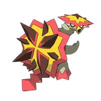 Turtonator pixelmon  The name of this type of Pokémon is steel, electric, Fire, and Grass-type