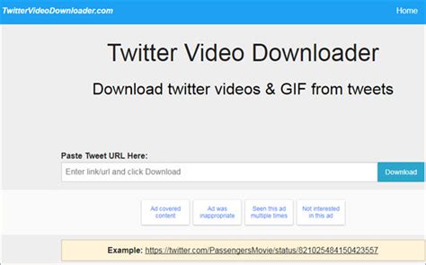 Twitter video doanloader  Go to any tweet page which contains a Twitter video and copy the URL