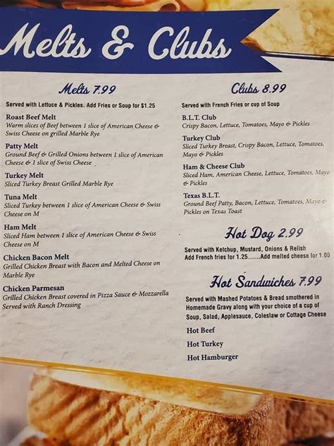 Two rivers family restaurant menu 99 adult & $6