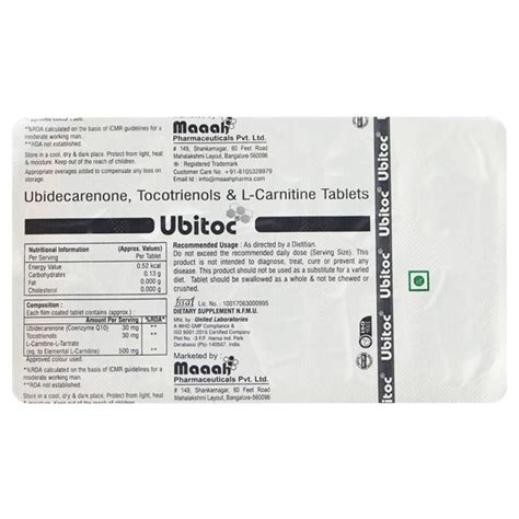 Ubitoc tablet side effects  Lab tests offered by us