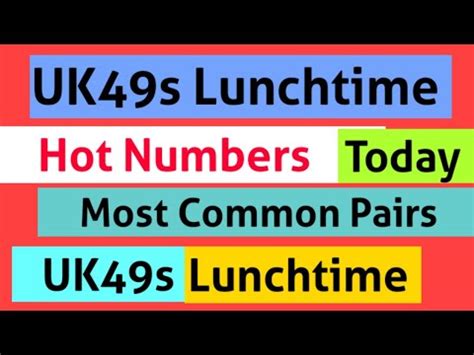 Uk lunchtime most overdue numbers  Every time a number is drawn, it is marked in the table, and then each row counts the number of draws that have passed since the number was last drawn