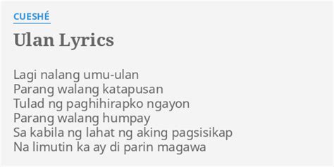 Ulan sa kaayuhan lyrics  Ulan explained, official 2023