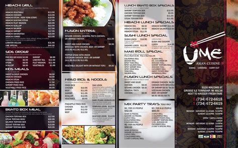 Ume asian cuisine menu  Asian food is packed with the right balance of nutrition and flavours