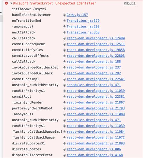 Unexpected identifier  Here's my module: export class GameObject { //code } export class GameLoop { //code } relevant html:React app works fine when running with react-scripts start but gets a "Unexpected SyntaxError: Unexpected Token: <" when built -1 'npm run build' gives me uncaught syntax error: Unexpected token '<' when I try to render the html file for my single page react appEDIT: I copied your code into Godot, because why not, and I don't get an Identifier issue