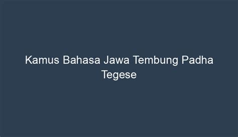 Uninga tegese bahasa jawa Struktur cerkak Bahasa Jawa