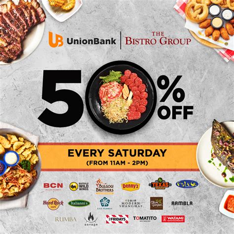 Unionbank bistro group  Avail of discounts, treats, rebate, and installment offers from thousands of partner merchants worldwide