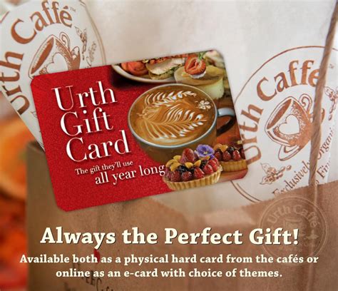 Urth caffe gift card balance  About Urth Caffé in West Hollywood, CA