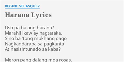 Uso pa ba ang harana lyrics  At nariyan pa ang barkada