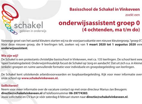 Vacatures onderwijsassistent dordrecht  Lees meer