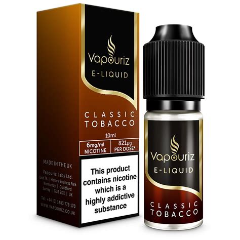 Vapouriz classic tobacco  Be it from nicotine free tobacco to the fruit pineapple and sweet vanilla for an alternative