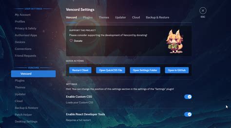 Vencord themes  Follow the instructions in Settings > Vencord > Themes