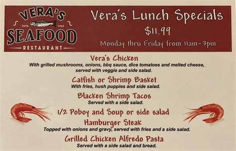 Vera’s seafood abita springs menu  Latest reviews, photos and 👍🏾ratings for Vera’s Seafood Abita Springs at 69455 LA-59 in Abita Springs - view the menu, ⏰hours, ☎️phone number, ☝address and map