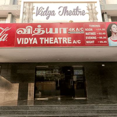Vidya theatre bookmyshow  You can book your tickets online and enjoy the latest releases with social distancing and safety measures