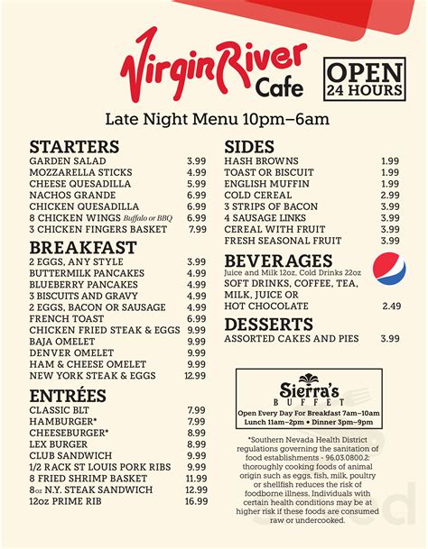 Virgin river cafe menu  3