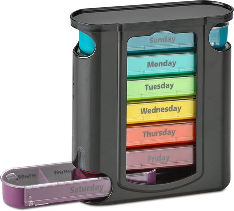 Monster Supplement Medicine Pill Organizer Dispenser, 7 Compartments and  Labels, EZ Open Bottle, Extra Large Holder Fits a Month Plus of Almost Any