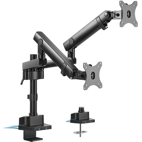 vivo Dual UltraWide Monitor Desk Stand, Adjustable Mount for 2 Screens Up to 45 and 25 lbs Each, Black, STAND-V200L