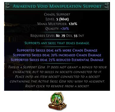 Void manipulation poe  Efficacy Support now has a Cost and Reservation Multiplier of 130% (previously 140%)