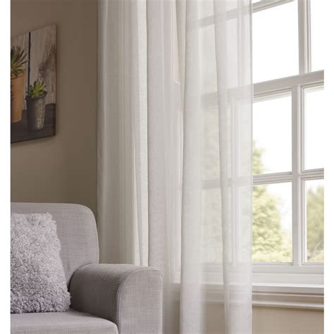 Voile curtains wilko  Shabby Chic by Rachel Ashwell® White Sheer Panel Ruffle Voile