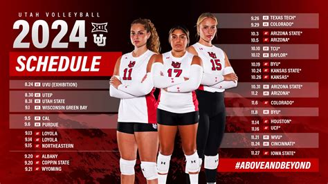 2024 Volleyball Schedule - University of Utah Athletics