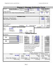 Voyage estimation excel  Designed to support all types of calculations associated to a Voyage Estimation