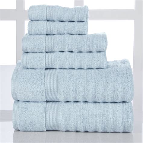 Cotton Craft Simplicity Ringspun Cotton Set of 7 Lightweight Bath Towels, 27 inch x 52 inch, White