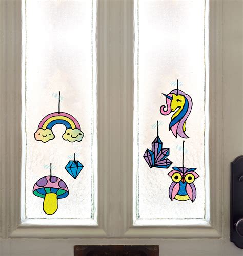 Dan&Darci Window Art for Kids - Sun Catchers Painting Kit - Suncatcher  Craft Set Gift for Kids - Arts and Crafts Ages 6-12 yr Old - Paint  Activities Kits Projects - Girl Boys DIY Age 5 6 7 8 9 10 
