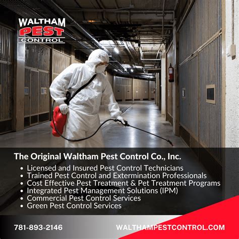 Waltham pest services weymouth  It has branch offices in Waltham, Agawam, Hyannis, Weymouth, and Weymouth, Massachusetts; Milford and New London, Connecticut; Pawtucket, Rhode Island; and Scarborough, Maine