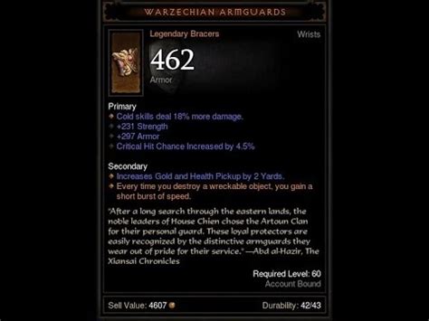 Warzechian armguards 125% per point because the old value would have provided players with 100% Movement Speed, which was too much