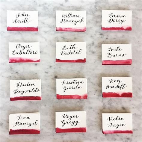 Watercolor dipped escort cards  This die is part of the Hey Love release