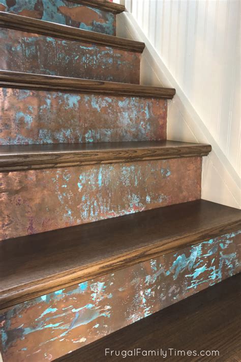 Waxed lightly weathered copper stairs  1