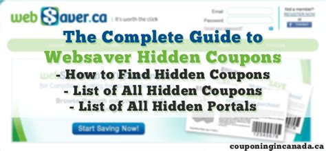 Websaver hidden coupons  Save $1