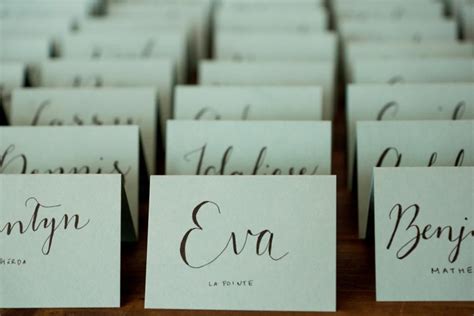 Wedding escort cards with a handwritten message for guests com