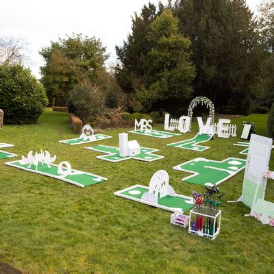 Wedding mini golf hire southend  Starcloth around DJ stand for neatness and pleasant appearance