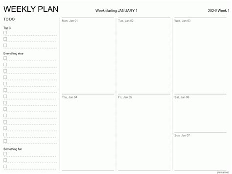 2024 Weekly Planner Printable