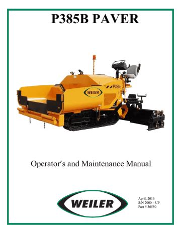 Weiler p385b parts manual 1212 Find a Carolina CAT Store *4