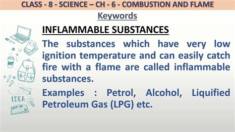 What are inflammable substances give examples  3