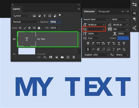 What is kerning in photoshop  Alternatively, press Alt or Option + Left/Right Arrow Key to adjust this value