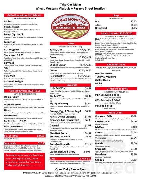 Wheat montana menu missoula  Search reviews