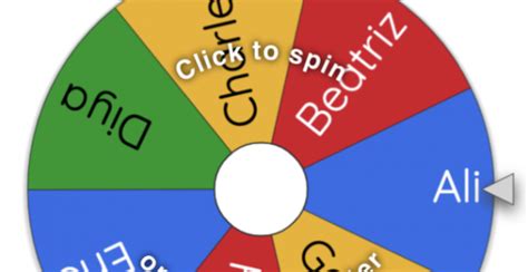Wheel of names.com  Second, to use it: By now you've set it up