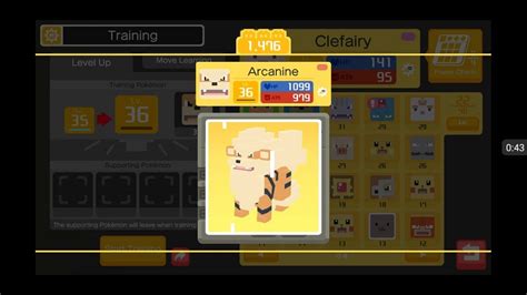 When does growlithe evolve in pokemon quest  ago